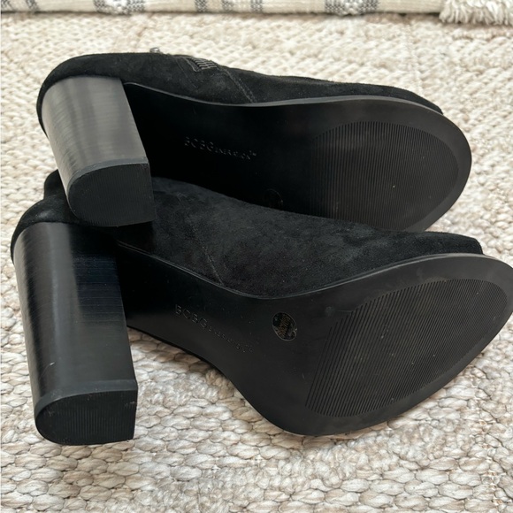 BCBGeneration Rocco Black Suede Open Toe Booties Size 8.5 - Picture 5 of 8